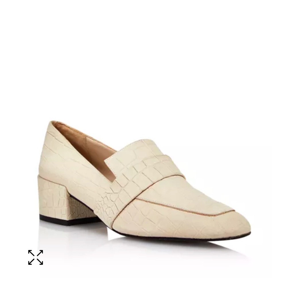 Freda Salvador Crocodile-Embossed Heeled Loafer 9